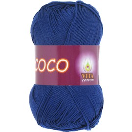 Пряжа Vita-cotton "Coco" 3857 Тёмно-синий 100% мерсеризованный хлопок 240 м 50гр